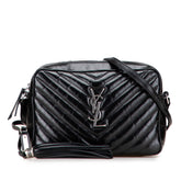 Cracked Shiny Calfskin Matelasse Tassel Monogram Lou Camera Bag